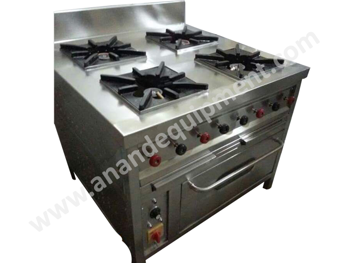 Four burner gas range with oven