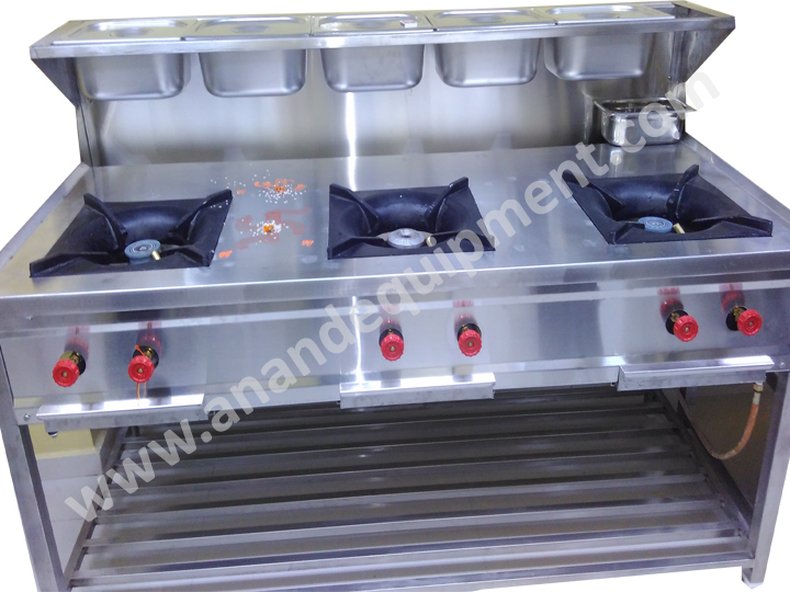 Three burner gus range